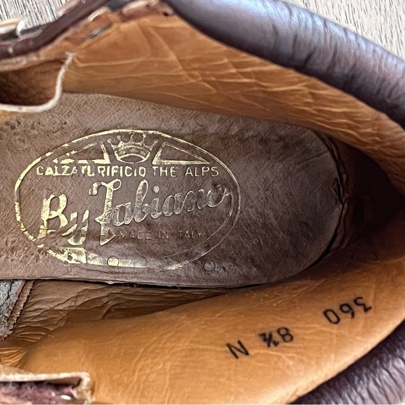 Calzaturificio The Alps By Fabiano Brown Leather Hiking Boots Womens size 8.5 N - Picture 3 of 13